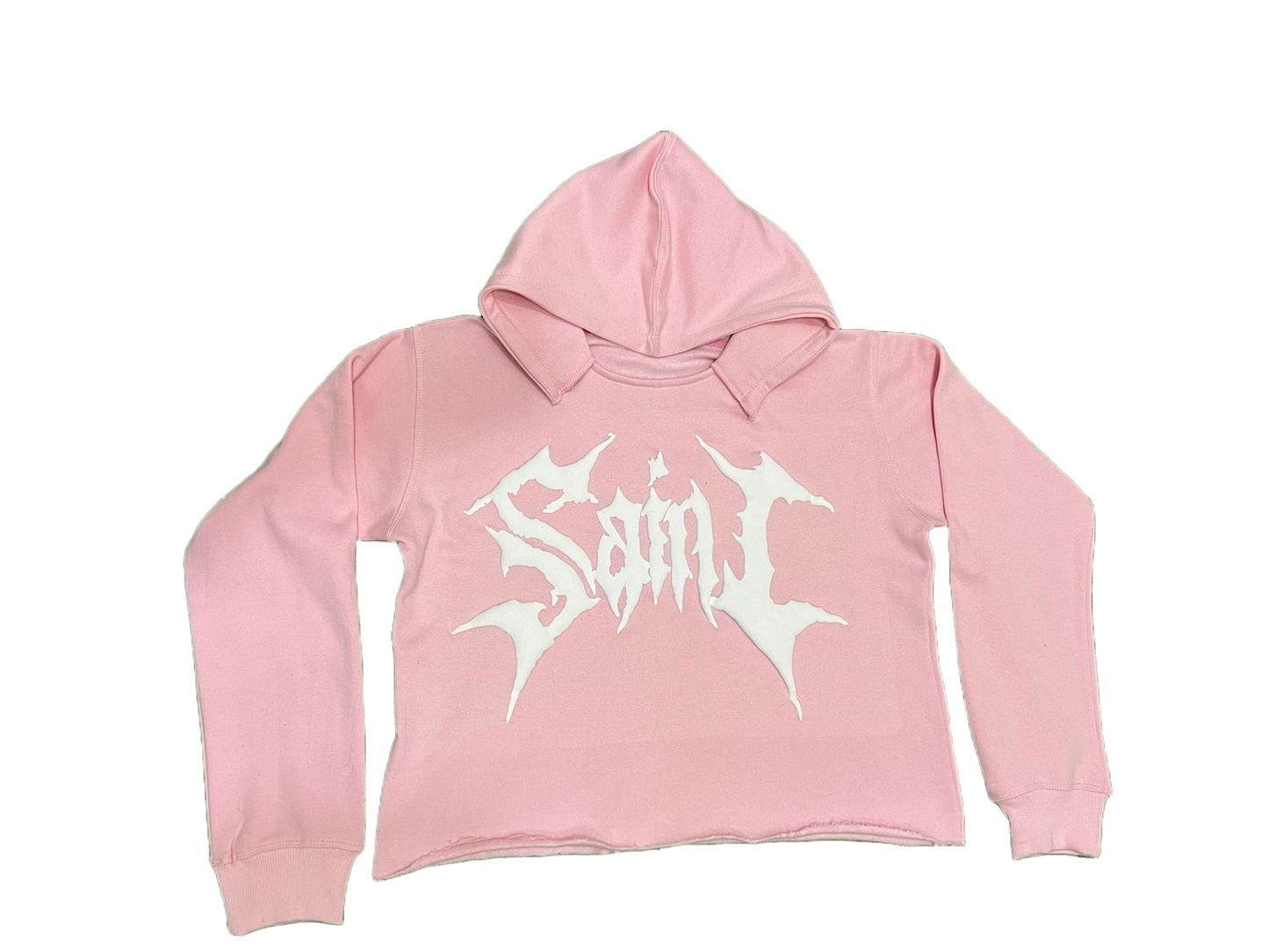 Pink “World Domination” Cropped Hoodie