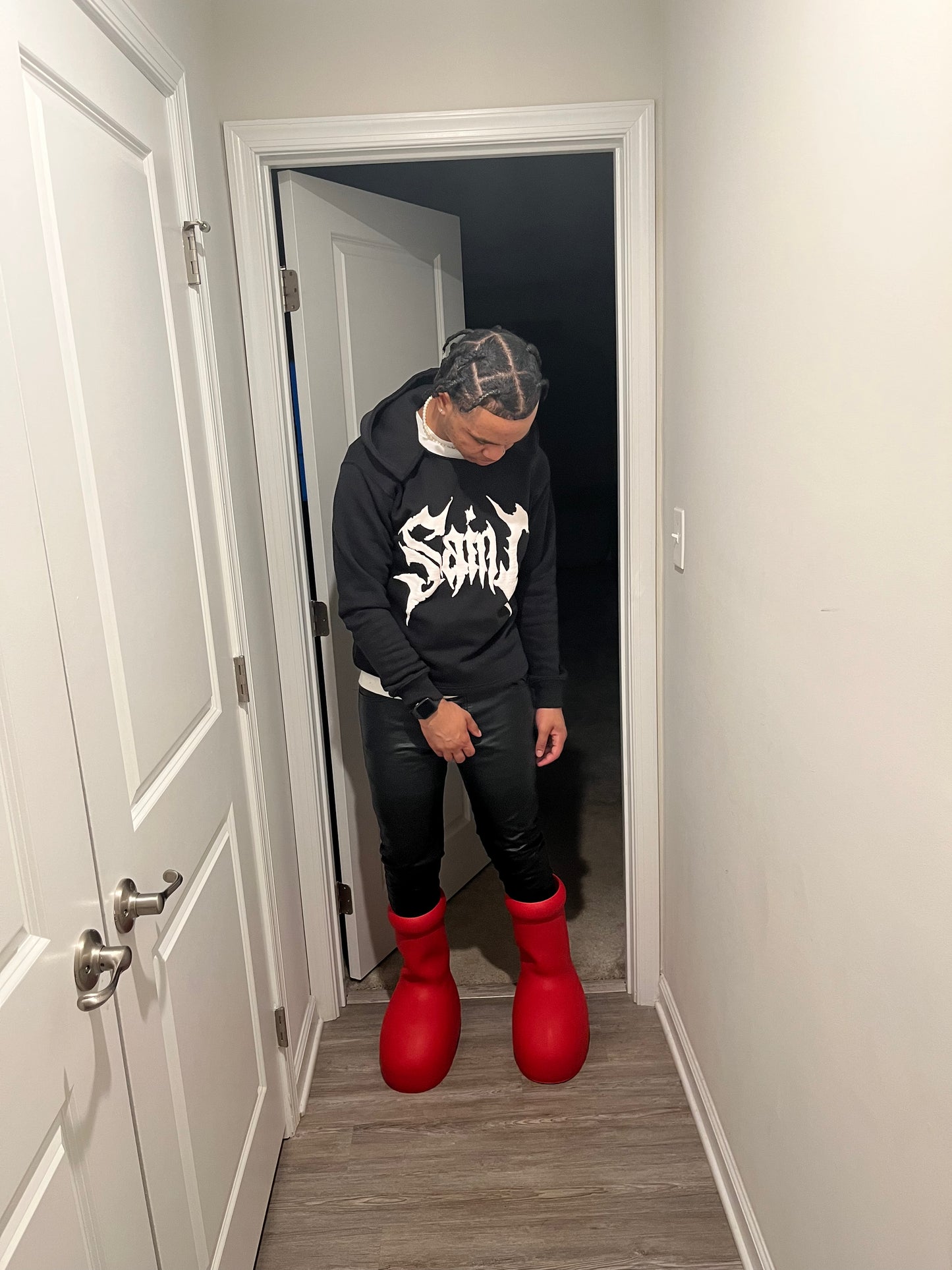 “World Domination” Black Cropped Hoodie